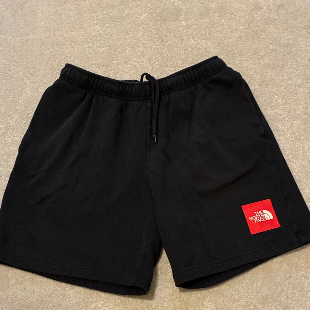 The North Face Black Athletic Shorts with Red Patch